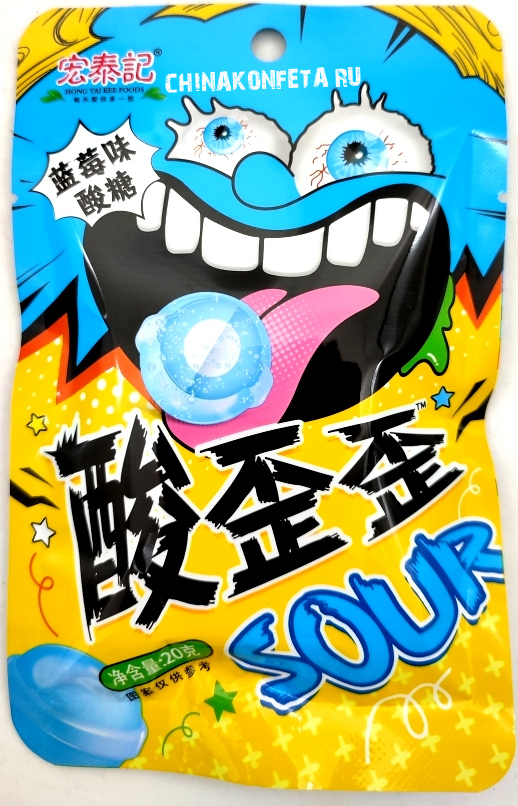 1947/1                                Конфеты  HONG TAI KEE FOODS SOUR КИСЛЫЕ                   ЧЕРНИКА (12бл*20шт*20гр)