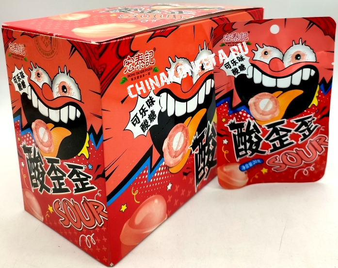 1947/2                                Конфеты  HONG TAI KEE FOODS SOUR КИСЛЫЕ                   ГАЗИРОВКА (12бл*20шт*20гр)