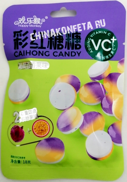 2/10103                   Конфеты  CAIHONG CANDY HAPPY MONKEY    (12бл*20шт*18гр)