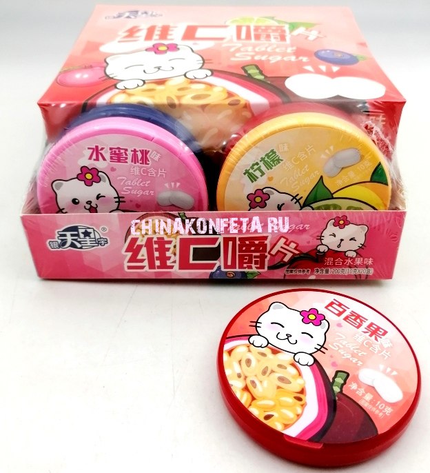 1266                                   Драже                                HELLO KITTY  фруктовое ассорти                     (12бл*20шт*10гр)