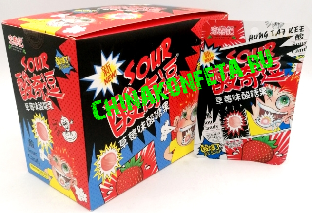 1576                      Конфеты HONG TAI KEE FOODS SOUR клубника (12бл*20шт*26гр)
