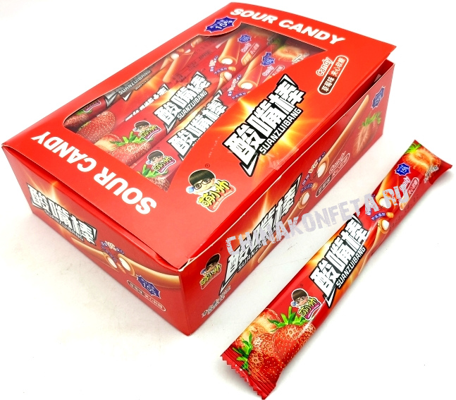 10155/1                       Конфета жевательная SUANZUIBANG CANDY VC кислая КЛУБНИКА (20бл*30шт*15гр)