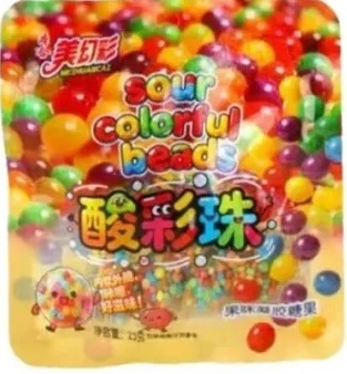 1/4258                            Конфеты                           SOUR COLORFUI BEADS  (12бл*20шт*23гр)