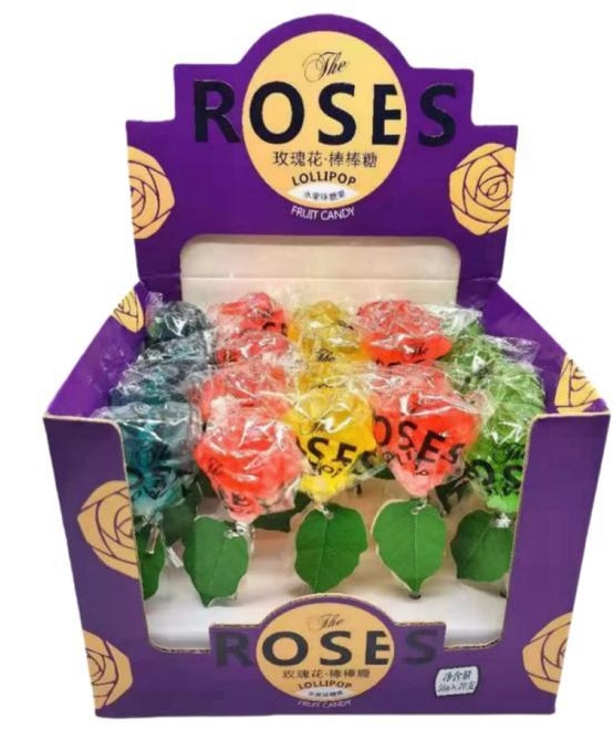 2199                              Леденцы на палочке ROSES LOLLIPOP РОЗА (12бл*20шт*38гр)