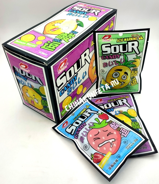 12/8526 Конфеты SOUR CANDY ACID WARNING SUAN  (12бл*20шт*20гр)
