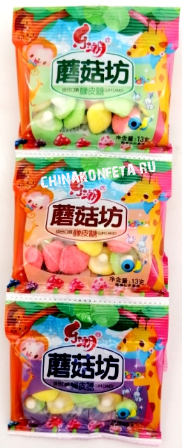 2/10007                   Мармелад                    GUM CANDY фруктовые грибочки  (30уп*20шт*13гр)