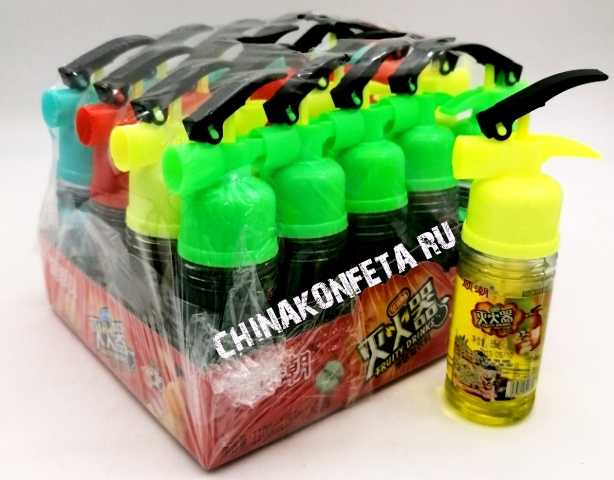 12/6546                        Жидкая конфета FRUITY DRINKS  ОГНЕТУШИТЕЛЬ (12бл*20шт*55мл)