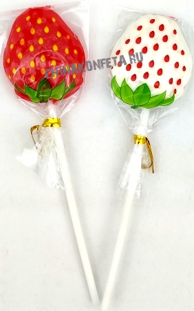 7533                             Леденцы LolliPop КЛУБНИКА на палочке (20бл*30шт*15гр)