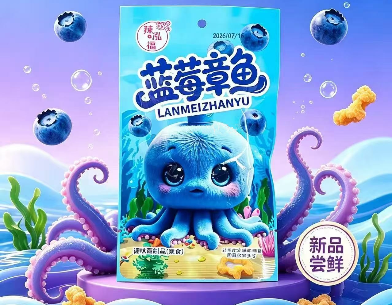 6985                                                    Cоевое мясо                 Острый                          Черничный Осьминог LANMEIZHANYU (14уп*30шт*гр)