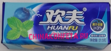 3097                              Жев.резинка Huanfu Черника/МЯТА            (14бл*20шт*21,5гр)