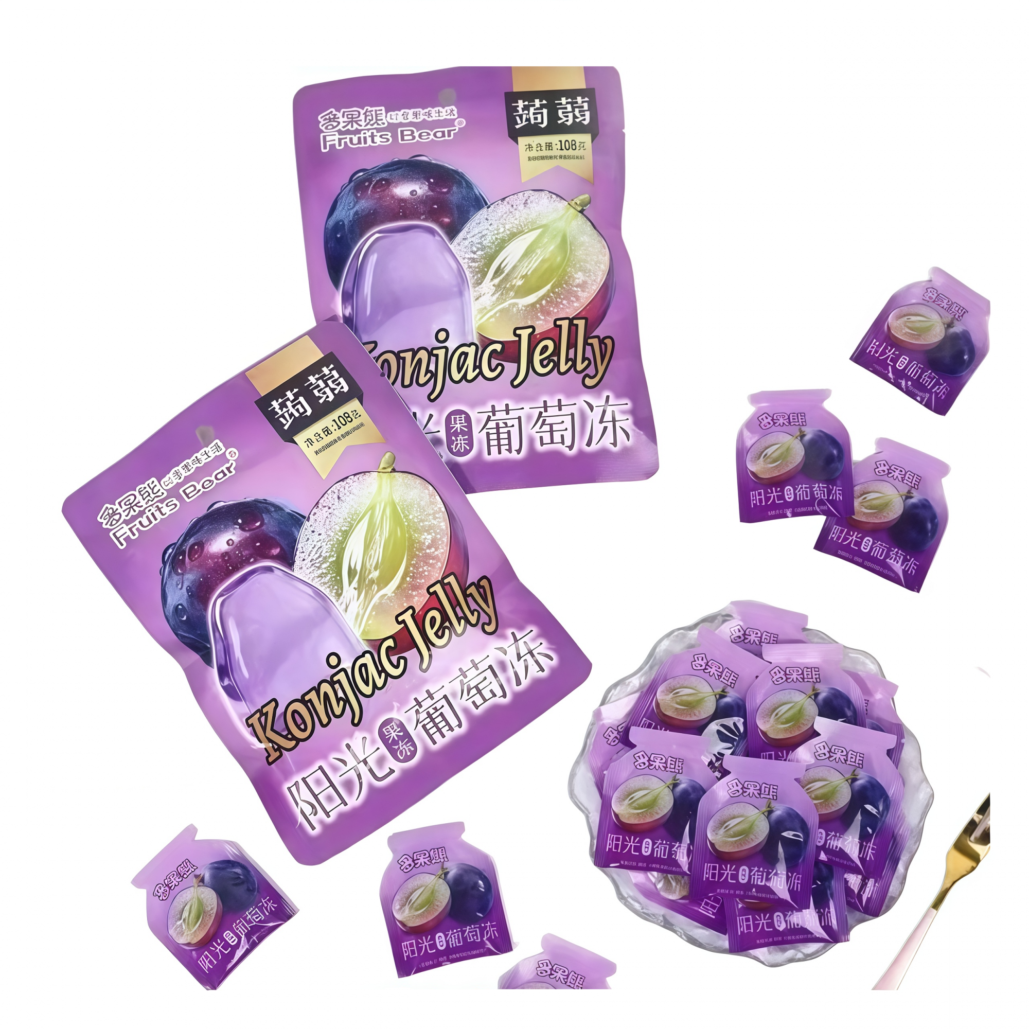 3/2212                                 Желе                             KONJAC JELLY ВИНОГРАД (10бл*20шт*108гр)